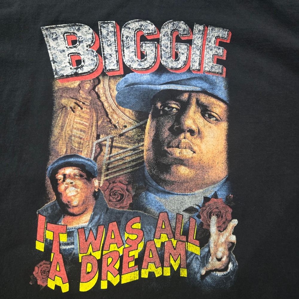 Notorious BIG T Shirt It Was All A Dream Biggie Smalls Hip Hop Graphic Black 3XL